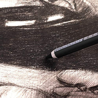 Charcoal Pencil Set - 12pcs/pk - Black Free Cutting Paper Handle Charcoal Pencil C7350 (Soft) - style: Soft