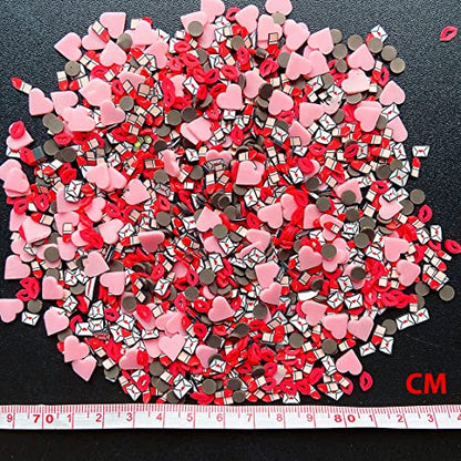 EHOPE Fake Sprinkles Clay Sprinkles Polymer Clay Slices for Nail Art DIY Crafts Cake Phone Case (40G-Letter+Lips-45) - color: 45-Letter+Lips
