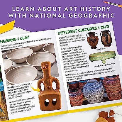 National Geographic Kids Ornament Air Dry Modelling Clay - Self Hardening Clay with Stencils and Tools | STEM Activity Gifts for 8+ Year Old Boys and Girls - color: Ng Air-dry Clay Ornaments
