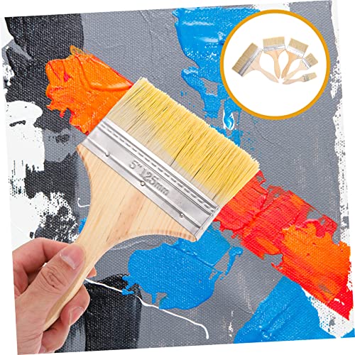 Oil Paint Set 5pcs Fine Detail Paint Brushes Wooden Handle Art Supplies for Painting