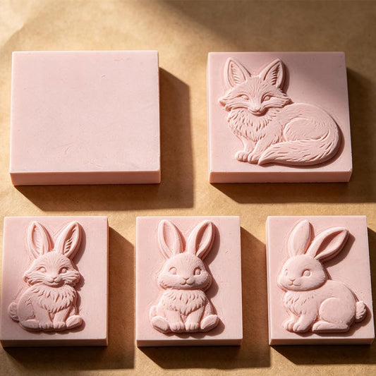 Premium Quality Carving Rubber Stamp Blocks, 5 PCS Pink Eraser Brick Set for Stamping, Flower Pressing Arts and Crafts, Easy to Cut Design Tools for Beginners and Artists