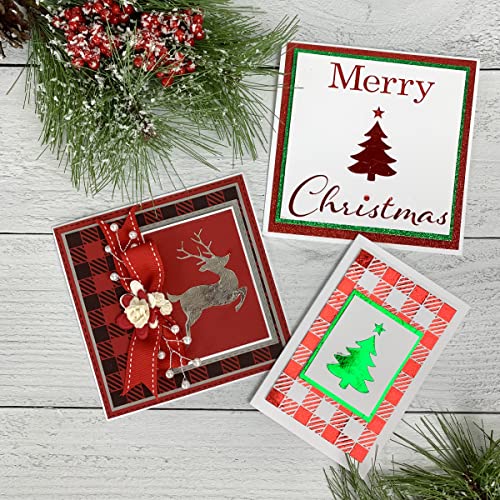 The Crafters Workshop Stencils, Reusable for Crafts, Art, Greeting Cards, Paint or Mixed Media, 2 Pk, 6" x 6", Merry Tree/Reindeer Joy - style: Merry Tree / Reindeer Joy