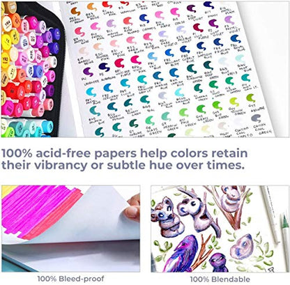 Ohuhu Sketchbook Marker Paper Pad: 8.3"x8.3" Square Art Sketch Book Drawing Papers 78 Sheets/156 Pages 120 LB/200 GSM Hardcover Sketching Books for Alcohol Markers Heavyweight Sketchpad Christmas Gift - size: 8.3" x 8.3 "