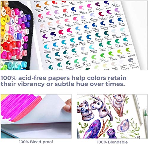 Ohuhu Sketchbook Marker Paper Pad: 8.3"x8.3" Square Art Sketch Book Drawing Papers 78 Sheets/156 Pages 120 LB/200 GSM Hardcover Sketching Books for Alcohol Markers Heavyweight Sketchpad Christmas Gift - size: 8.3" x 8.3 "