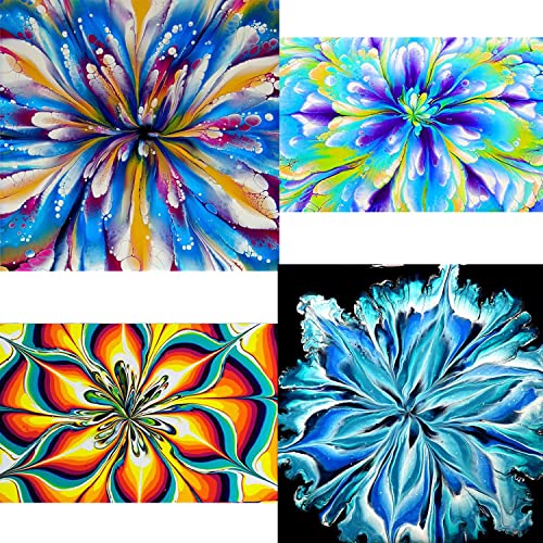 6Pcs Split Cup Flower Silicone Paint Cup Acrylic Pouring Strainers Set Mixing Cups for DIY Pouring Acrylic Paint and Creating Patterns Art Supplies