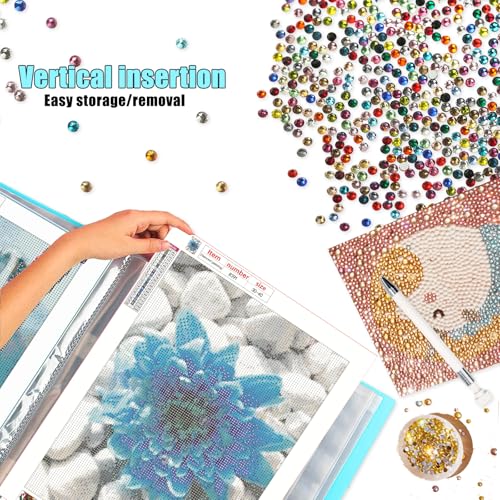 2 Pack A3 Storage Book for Diamond Painting, Diamond Art Portfolio Folder with 30 Pocket, Diamond Art Storage Book for 12”x16” Diamond Painting Photo Picture