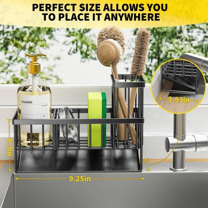 Sponge Holder for Kitchen. Sink Organizer, Dish Brush Holder, Rustproof
