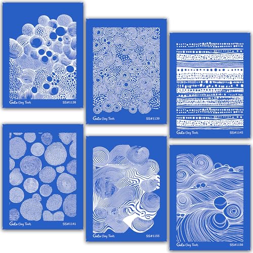 Polymer Clay Transfer Paper & Silk Screen Kit | 14 Piece Zentangle Design Bundle | 8 Water Soluble Transfer Sheets & 6 Reusable Silk Screens for Clay Earrings Jewelry Making Zen KIT - color: ZENTANGLE-KIT