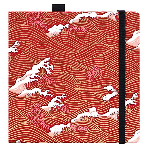 Square 8.2x 8.2 inches 165gsm Colored Pencil Paint Journal Hardbound 128pgs（64 Sheets Front Back Cold Pressed）Travel for Colored Pencil Sketch Doodles Handmade Cloth Cover Notebook Red River A4 - color: L-red river