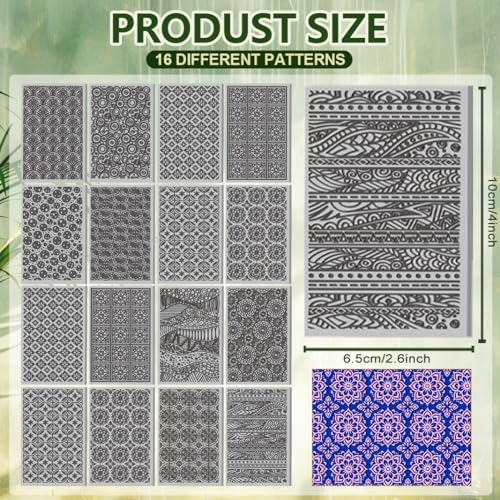 4 Pcs Intricate Mandala Patterns Polymer Clay Texture Sheet Circular and Arched Rubber Clay Texture Mat for Polymer Clay Making Earrings Jewelry DIY Crafts 4 × 2.5 Inch