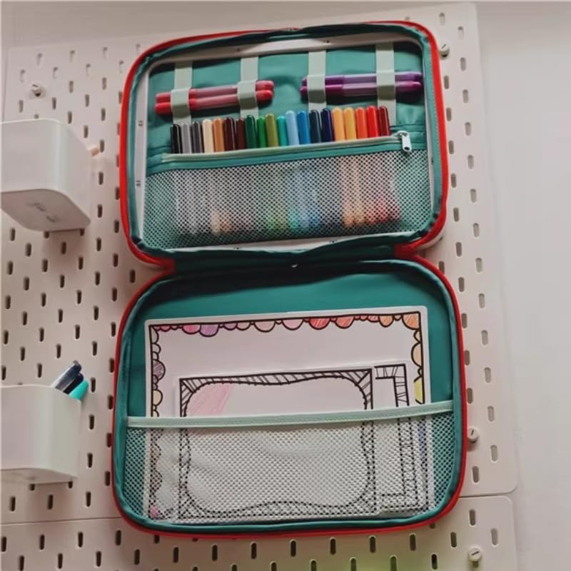Portable Drawing Board with Bag,Red Travel Art Case,Art Supplies Case, Drawing Storage Bag Perfect for Travel