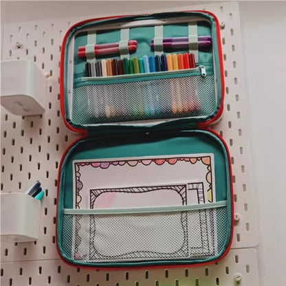 Portable Drawing Board with Bag,Red Travel Art Case,Art Supplies Case, Drawing Storage Bag Perfect for Travel