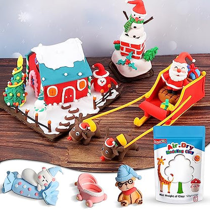 ifergoo Foam Modeling Clay, White Air Dry Clay, Super Light Magic Clay for School Art & Craft Project, Soft, No-Sticky & Non-Toxic, Best Gift for Age 3-12 Kids - color: White Color