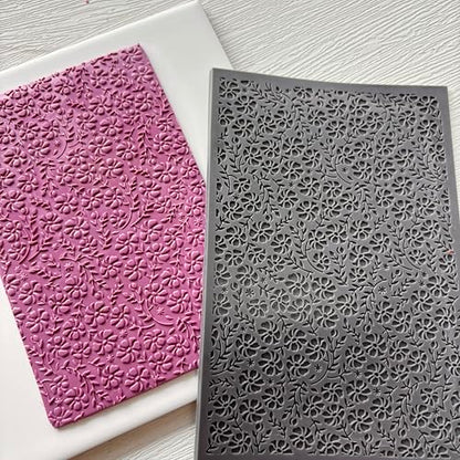 Wildflowers Polymer Clay Texture Sheets Mats for Polymer Clay Earrings Making Littel Flowers Texture Impressions DIY Tools for Pottery Earrings Jewelry Making DIY Craft Supply