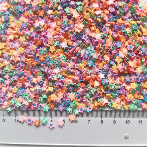 40g Mini Fimo Polymer Stars Slices Adults Nails Slices Art Design Supplies DIY Craft (Stars) - color: Stars