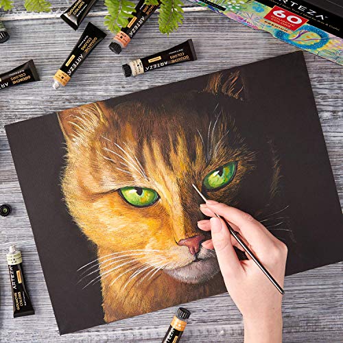 ARTEZA Gouache Paint Set of 60 Colors with 11x14 Mixed Media Sketch Book 2 Pack, Painting Art Supplies for Artist, Hobby Painters & Beginners