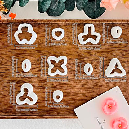 Xaekicr A2-3-1-Handmade Jewelry Pendant Crafting Kit,Flower Plastic Molds Set, DIY Polymer Clay Printing Tools - color: Y color