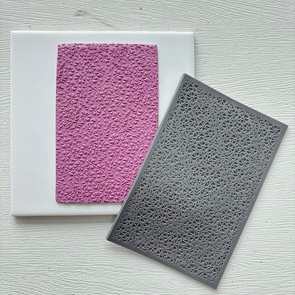 Wildflowers Polymer Clay Texture Sheets Mats for Polymer Clay Earrings Making Littel Flowers Texture Impressions DIY Tools for Pottery Earrings Jewelry Making DIY Craft Supply