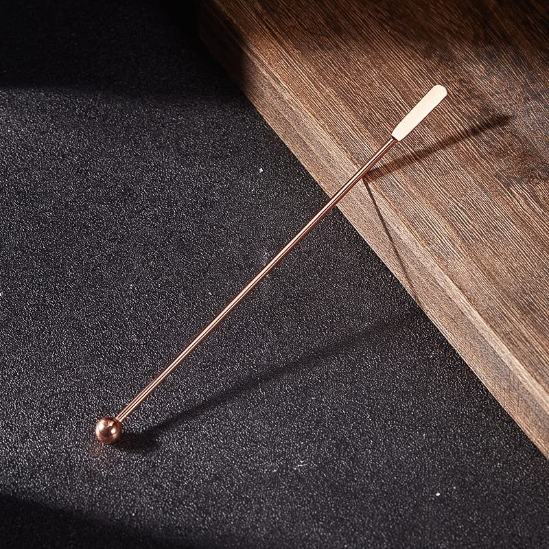 10 pcs Stainless Steel Coffee Beverage Stir Sticks Cocktail Stirrers Drink Swizzle Stick 7.4" Swizzle Stick Picks Tools Rose Gold - color: Rose Gold-10 Pieces