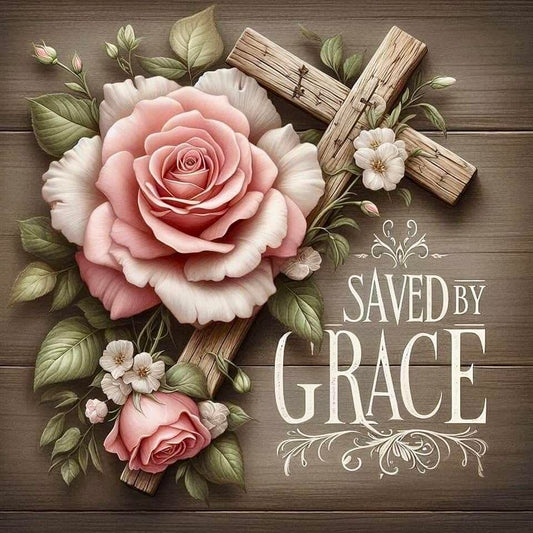 GEEHEIY Paint by Numbers Kit for Adults Beginner, Christian Cross and Rose Paint by Numbers on Canvas, Religious DIY Acrylic Painting Kit, Faith Wall Art Christian Home Decor Gift 16x16 Inch - color: TRTDNF1P115
