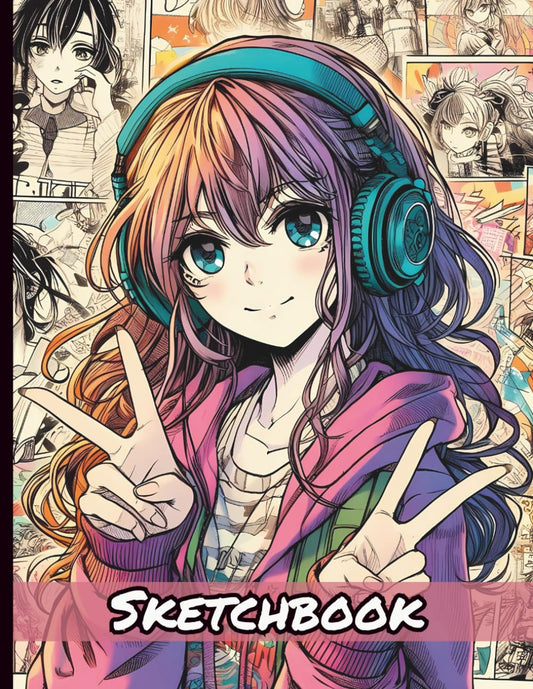 Kawaii Sketchbook for Drawing Anime: Large Personal Artist Japanimation Sketch Book and Doodle Drawing Pad