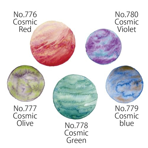Kuretake GANSAI TAMBI GRANULATING COLOR II 5 colors set, Watercolor Paint Set, Professional-Quality for Artists and Crafters, AP-Certified, Made in Japan - style: Granulating II